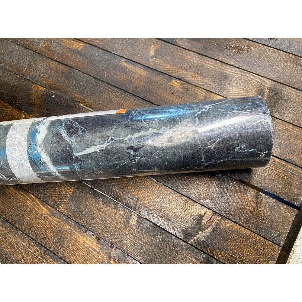Black Marble Contact Paper Peel & Stick Waterproof  Wallpaper 17.75" X 276"